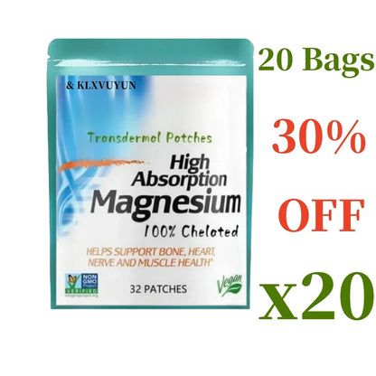 High Absorption Magnesium Transdermal Patches, 32 Patches For 1 Month Supply