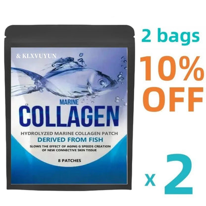 Hydrolyzed Fish Collagen Marine Tablets Skin Anti Ageing Tissue Joints 8 Patches, Transdermal Patches Made In The Usa