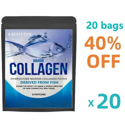 Hydrolyzed Fish Collagen Marine Tablets Skin Anti Ageing Tissue Joints 8 Patches, Transdermal Patches Made In The Usa