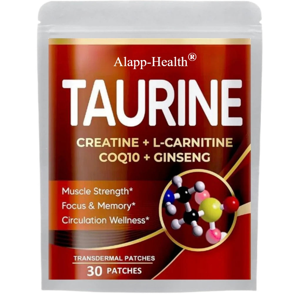 Taurine Transdermal Patches Muscle Strength, , Memory -30 Patches One Month Supply