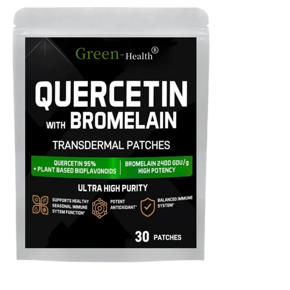 Quercetin Transdermal Patches With Bromelain Support Immune-30 Patches One Month Supply