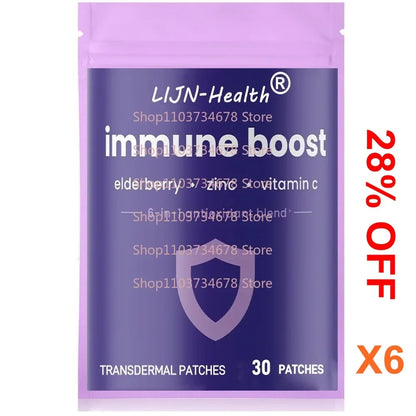 30 Patches Immune Support Transdermal Patches Powerful Blend of Elderberry, Vitamin C, Zinc, Immune Booste