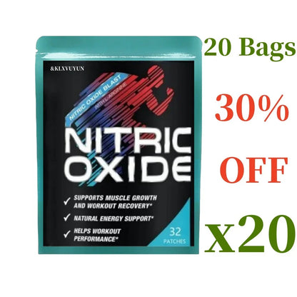 Extra Strength Nitric Oxide Transdermal Patches - Performance Formula for Stamina & Endurance - for Strength & Energy