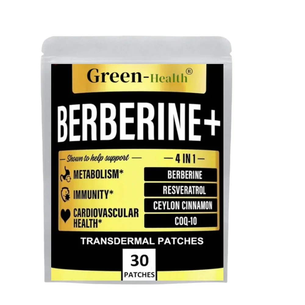 Berberine Transdermal Patches Immune System, Cardiovascular Heart-30 Patches One Month Supply