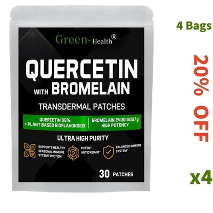 Quercetin Transdermal Patches With Bromelain Support Immune-30 Patches One Month Supply