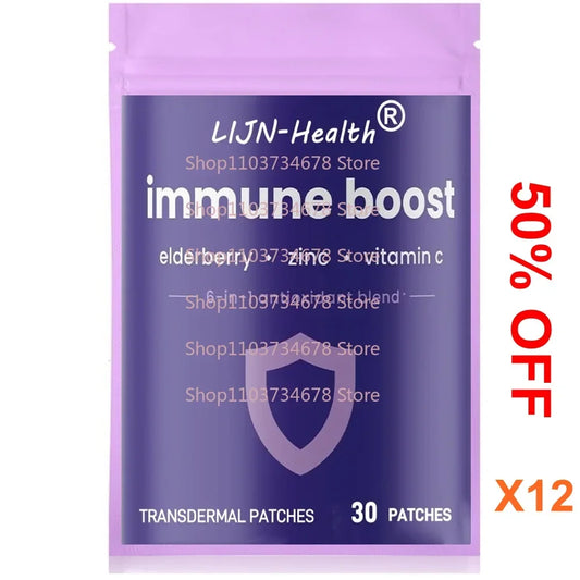 30 Patches Immune Support Transdermal Patches Powerful Blend of Elderberry, Vitamin C, Zinc, Immune Booste