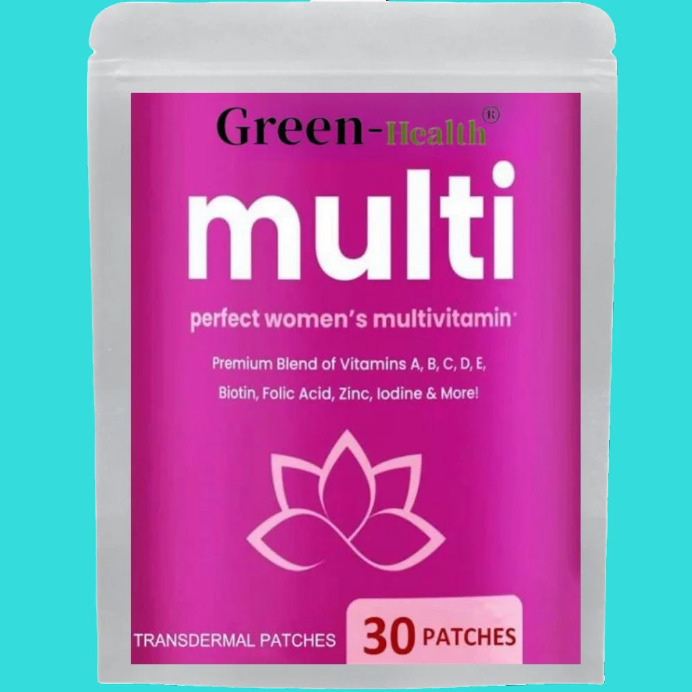 30 Patches Multivitamin Transdermal Patches Vitamins A, B, C, D, E, Biotin for Women Bones, Brain, Heart, Immune & Energy