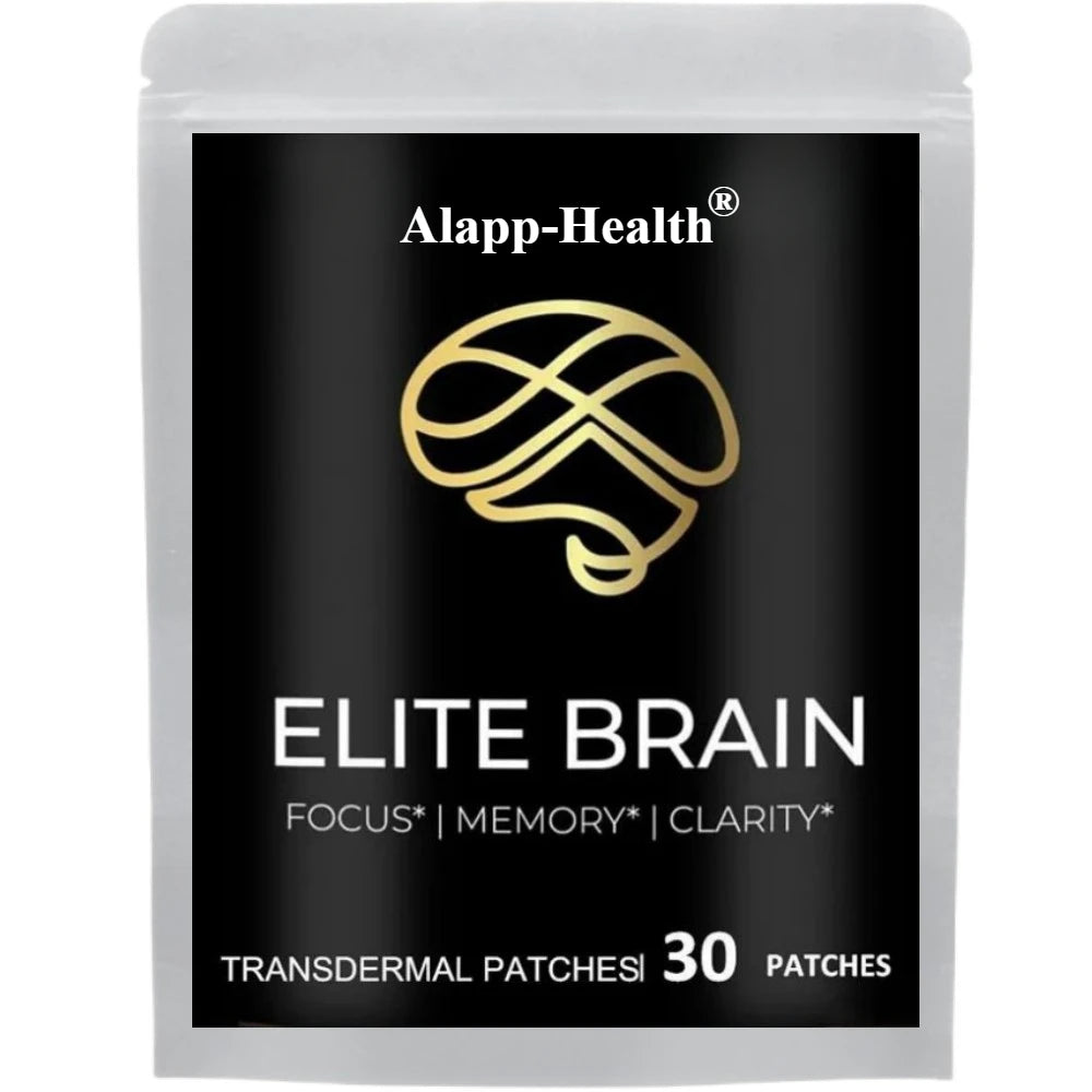 30 Patches Elite Brain Transdermal Patches Lions Mane Vitamin B Complex for Focus, Memory