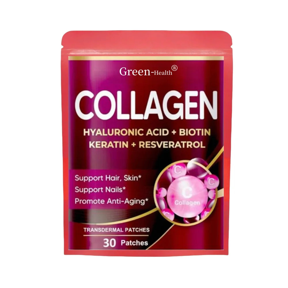 Marine Collagen Transdermal Patches with Biotin, Resveratrol Hair Skin, Skin Anti Ageing 30 Patches