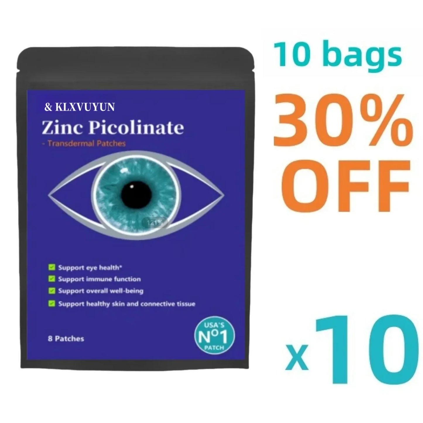 Zinc Picolinate - Well-absorbed Zinc Supplement For Growth And Immune Function - Transdermal Patches Made In Usa