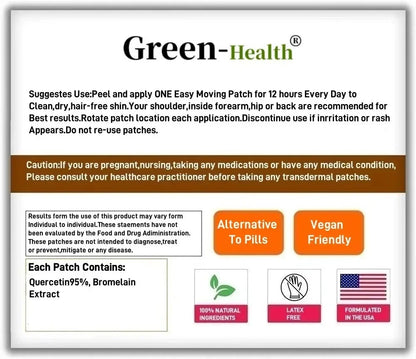 Quercetin Transdermal Patches With Bromelain Support Immune-30 Patches One Month Supply