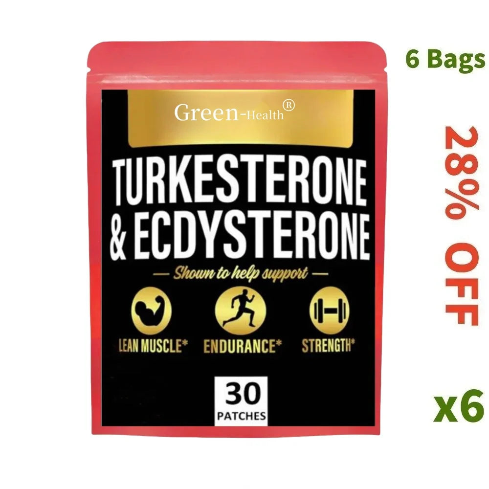 Turkesterone with Ecdysterone Transdermal Patches for Men- 30 Patches One Month Supply