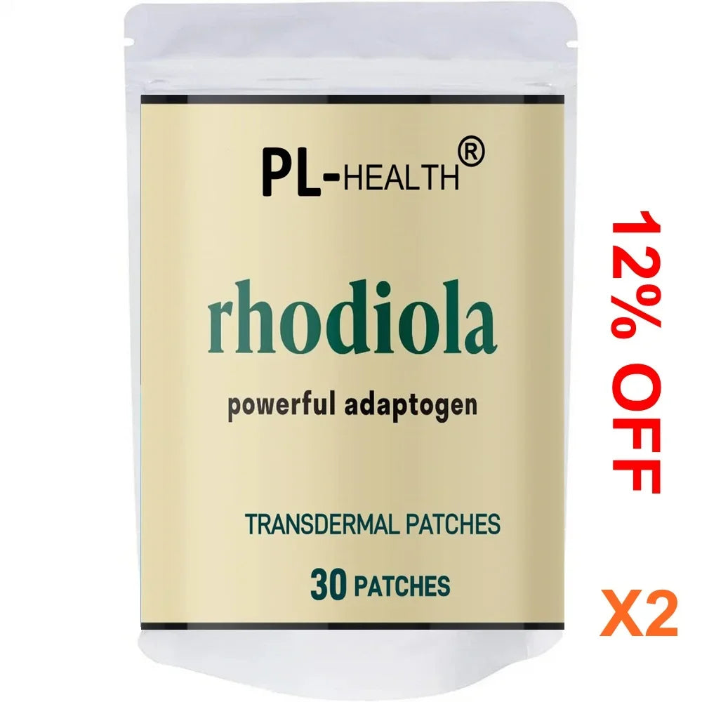 Rhodiola Rosea Transdermal Patches for Natural Stress Support and Mood Boost -30 Patches One Month Supply