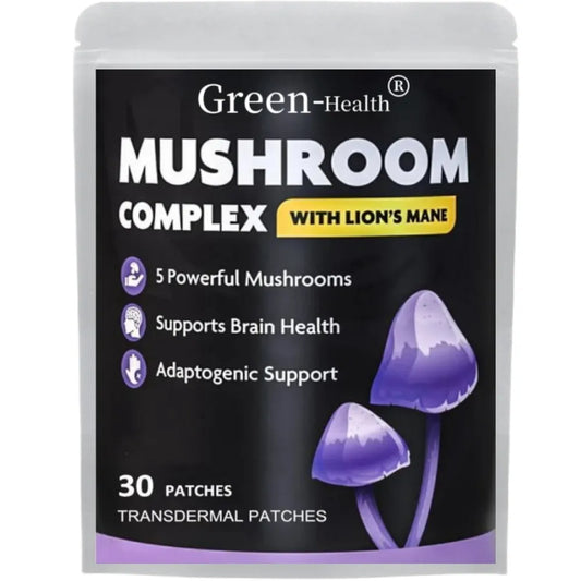 30 Patches 5 in 1 Mushroom Complex Transdermal Patches Lion's Mane, Chaga, Maitake, Shiitake, Reishi Focus & Memory Support