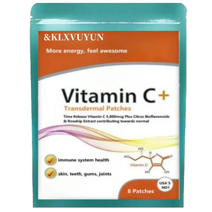 Vitamin C+ 5,000mcg - With Rosehip+bioflavonoids - 8 Transdermal Patches. Patches Made In Usa. 8 Weeks Supply.