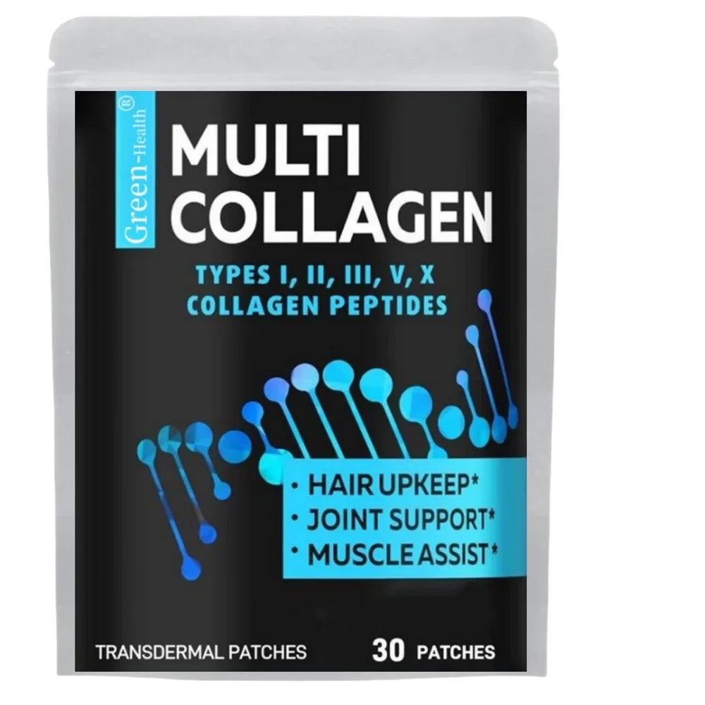 30 Patches Multi Collagen Transdermal Patches Support Skin, Hair, Nail, Joint and Bone Health