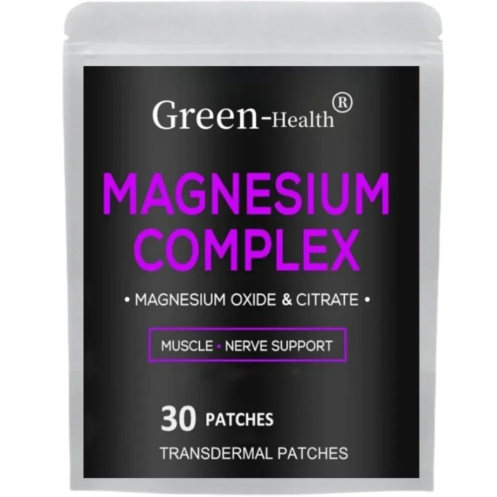 Magnesium Citrate Complex Transdermal Patches Support Bone Strength,Muscles,Energy - 30 Patches One Month Supply