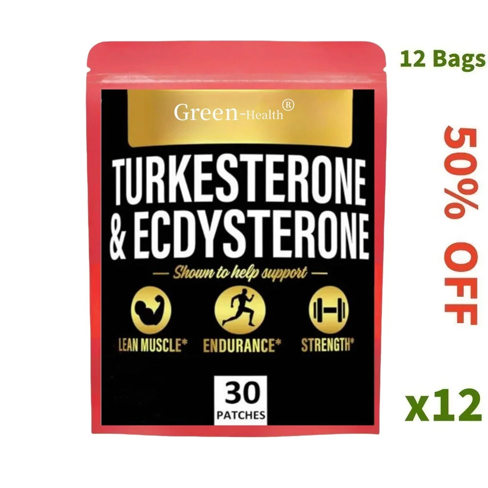 Turkesterone with Ecdysterone Transdermal Patches for Men- 30 Patches One Month Supply