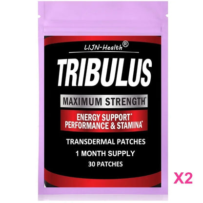 Tribulus Terrestris Extract Transdermal Patches Energy Booster with Estrogen Blocker 30 Patches One Month Supply