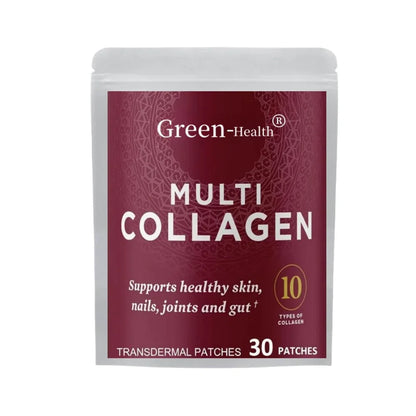 30 Patches Collagen Peptides Transdermal Patches Types I, II, II, V & X, Supports Healthy Skin and Nails, Gut Health and Joints