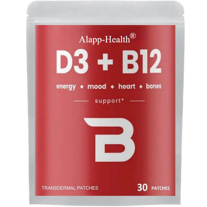 30 Patches Vitamin D3 & Vitamin B12 Transdermal Patches Natural Energy, Mood, Metabolism & Focus