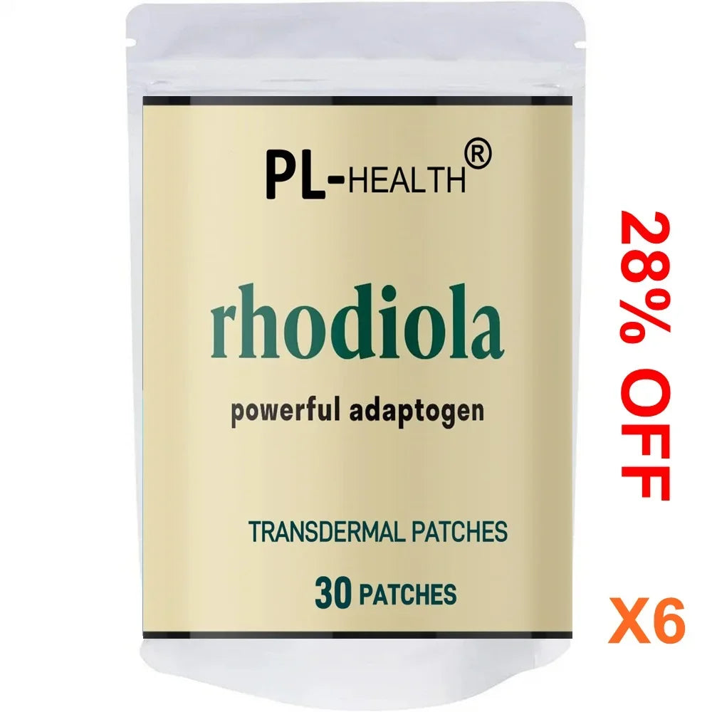 Rhodiola Rosea Transdermal Patches for Natural Stress Support and Mood Boost -30 Patches One Month Supply