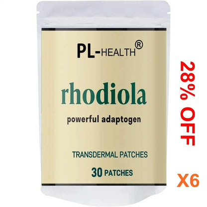 Rhodiola Rosea Transdermal Patches for Natural Stress Support and Mood Boost -30 Patches One Month Supply