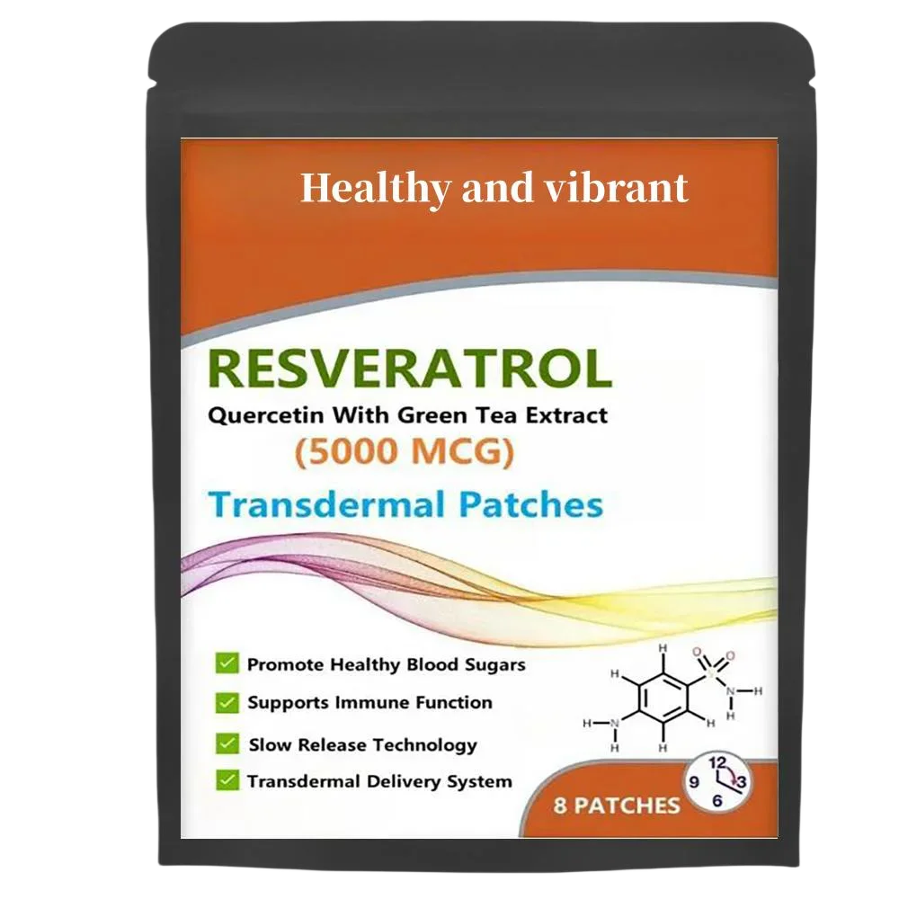 Resveratrol, Quercetin With Green Tea Extract Maximum Strength 5000 Mcg Transdermal Patch Premium Formula Anti-aging Antioxidant