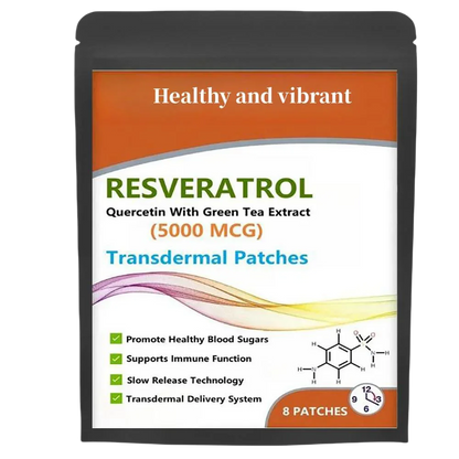 Resveratrol, Quercetin With Green Tea Extract Maximum Strength 5000 Mcg Transdermal Patch Premium Formula Anti-aging Antioxidant