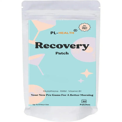 Recovery Transdermal Patches Supports Morning After with Vitamin B1, DHM, Glutathione 30 Patches One Month Supply