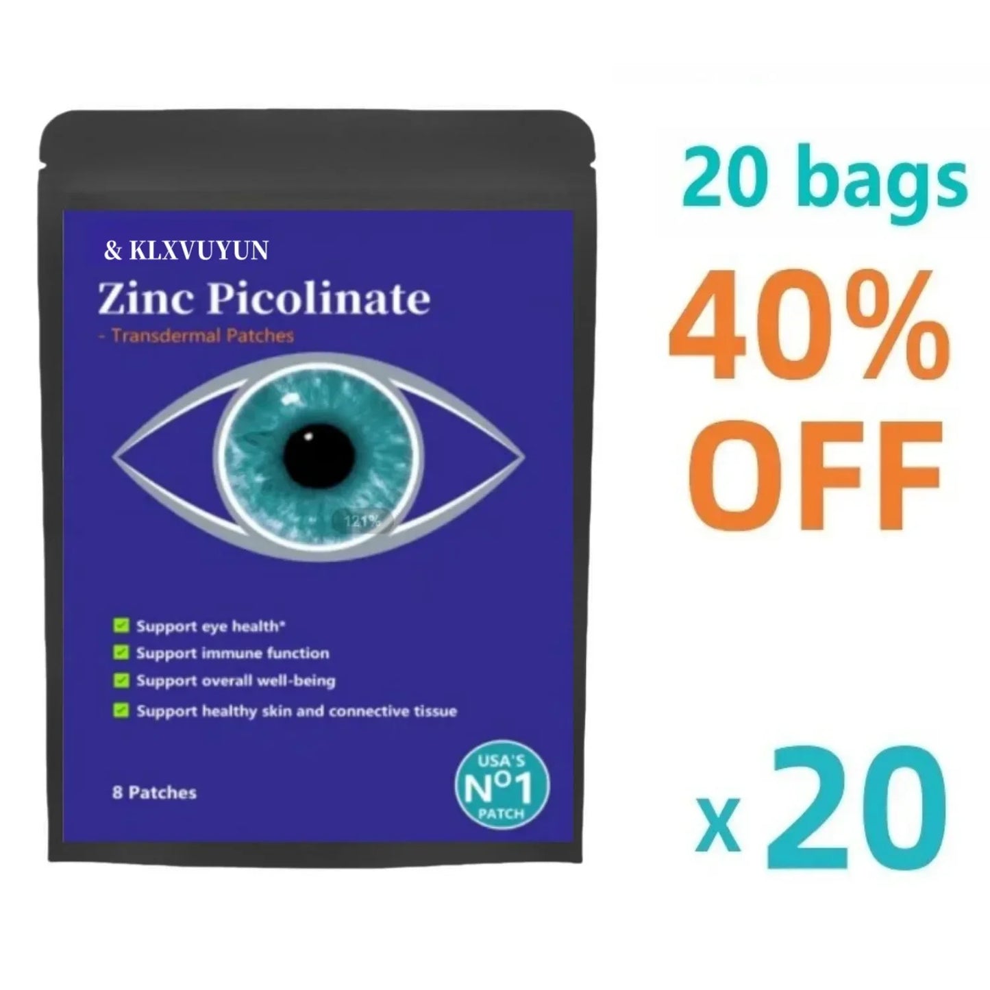 Zinc Picolinate - Well-absorbed Zinc Supplement For Growth And Immune Function - Transdermal Patches Made In Usa