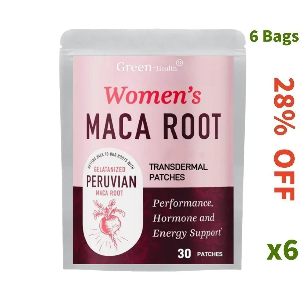 30 Patches Womens Maca Root Transdermal Patches Support Energy, Hormone Balance, & Menopause