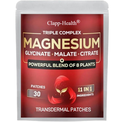 30 Patches Magnesium Triple Complex Transdermal Patches Support Calm, Restful Mood & Muscle