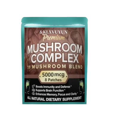 7 Blend Lions Mushroom Cordyceps, Chaga, Reishi, Turkey Tail, Maitake, Shiitake Supplement, Transdermal Patches Made In The Usa