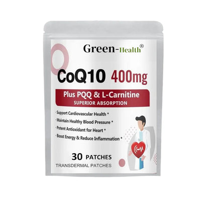 30 Patches CoQ10 Transdermal Patches with PQQ, Supports Heart, Brain, Immune System, Energy