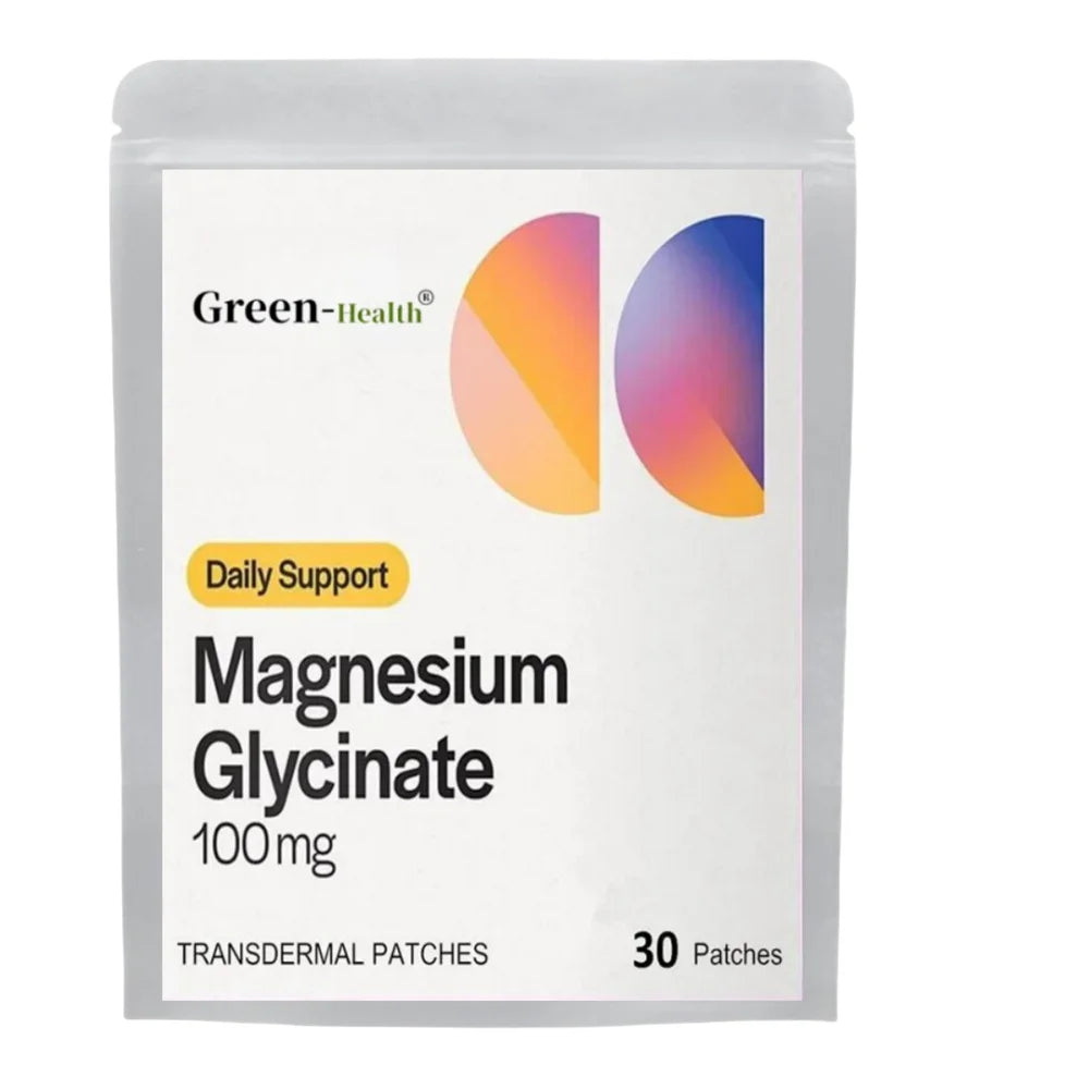 30 Patches Magnesium Glycinate Transdermal Patches for Stress, Nerves, Sleep, Muscles, Metabolism