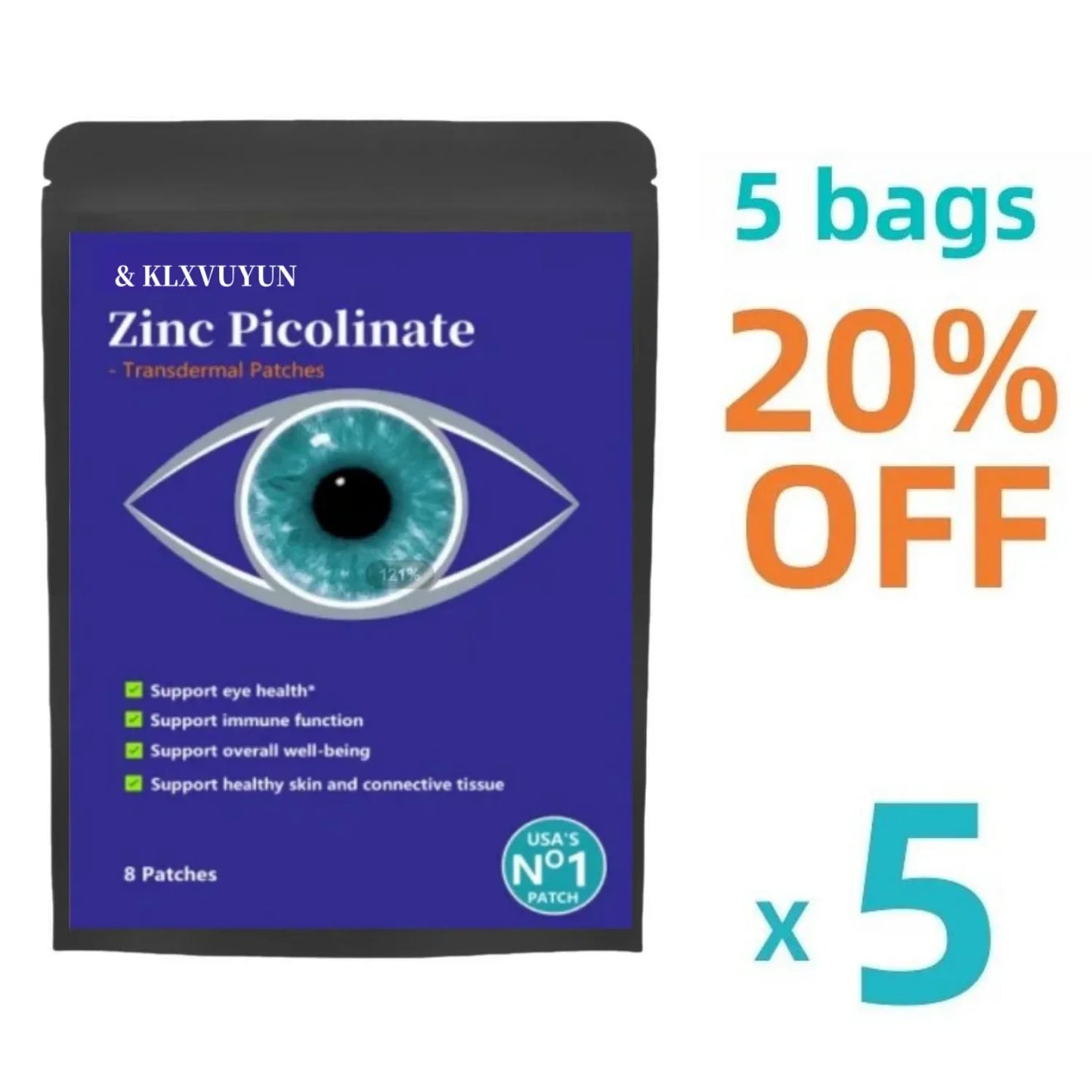 Zinc Picolinate - Well-absorbed Zinc Supplement For Growth And Immune Function - Transdermal Patches Made In Usa