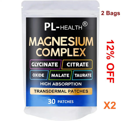 30 Patches Magnesium 5 in 1 Complex Transdermal Patches Stress, Muscle & Heart Support