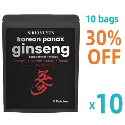 Korean Red Panax Ginseng 5000mcg 8 Transdermal Patches Strength Root ct Powder Supplement With High Ginsenosides