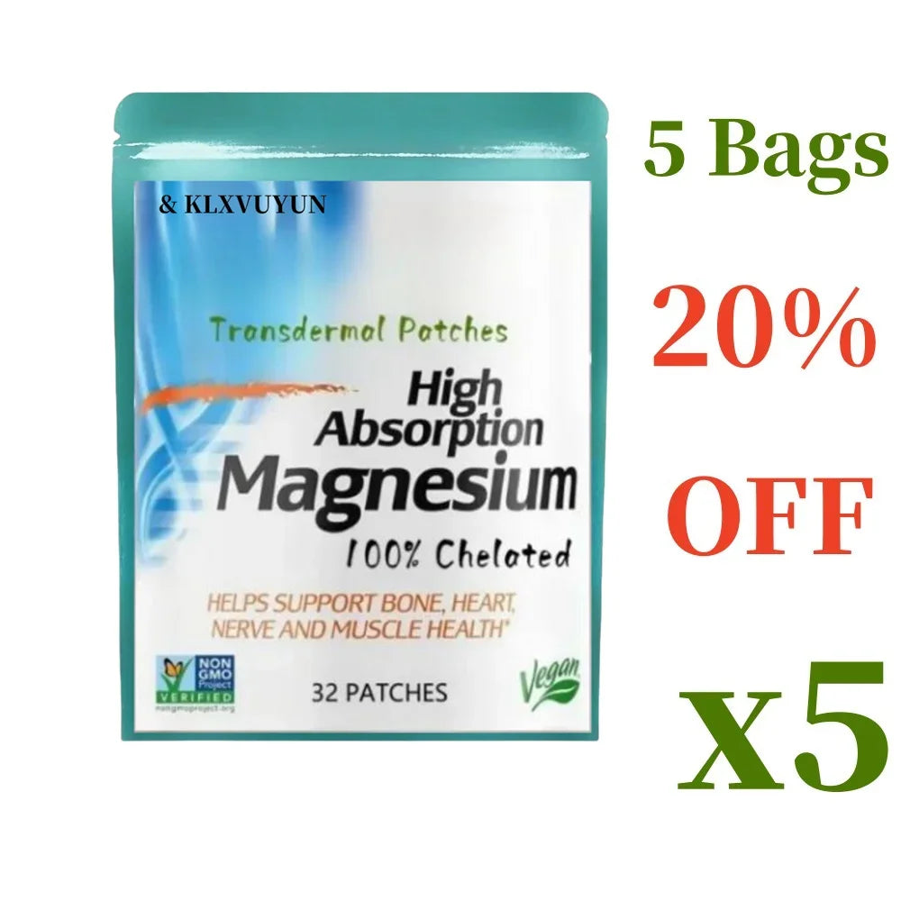 High Absorption Magnesium Transdermal Patches, 32 Patches For 1 Month Supply