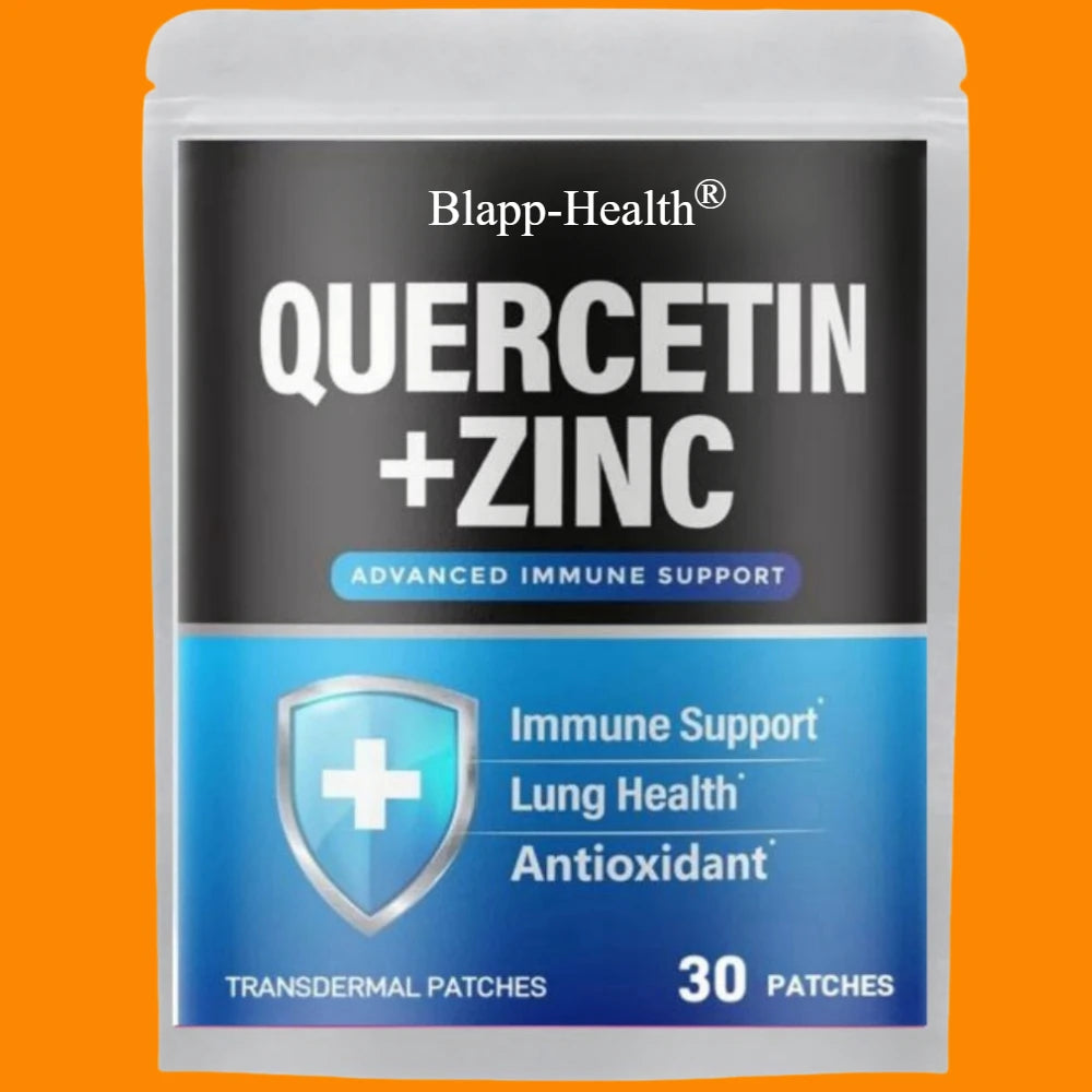 Quercetin Transdermal Patches with Zinc-Immune System Booster, Lung Support - 30 Patches One Month Supply