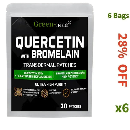 Quercetin Transdermal Patches With Bromelain Support Immune-30 Patches One Month Supply