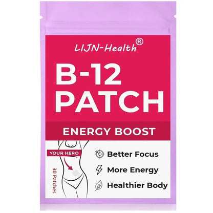 B12 Transdermal Patches  - 100% Natural Vitamin Patches for Women, Energy, Focus & Body Support,30 Patches One Month Supply