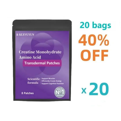 Creatine Monohydrate, Amino Acid - Support Muscles, Cellular Energy And Cognitive Function - Transdermal Patches Made In The Usa