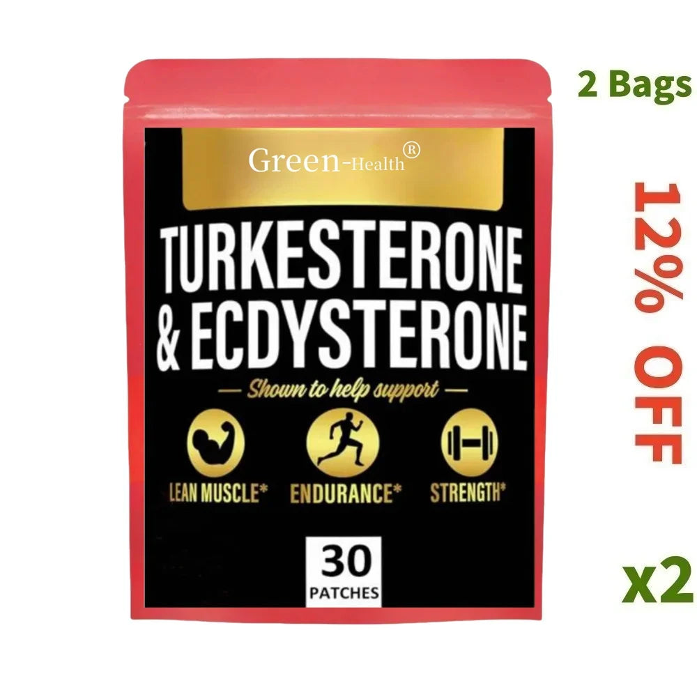 Turkesterone with Ecdysterone Transdermal Patches for Men- 30 Patches One Month Supply